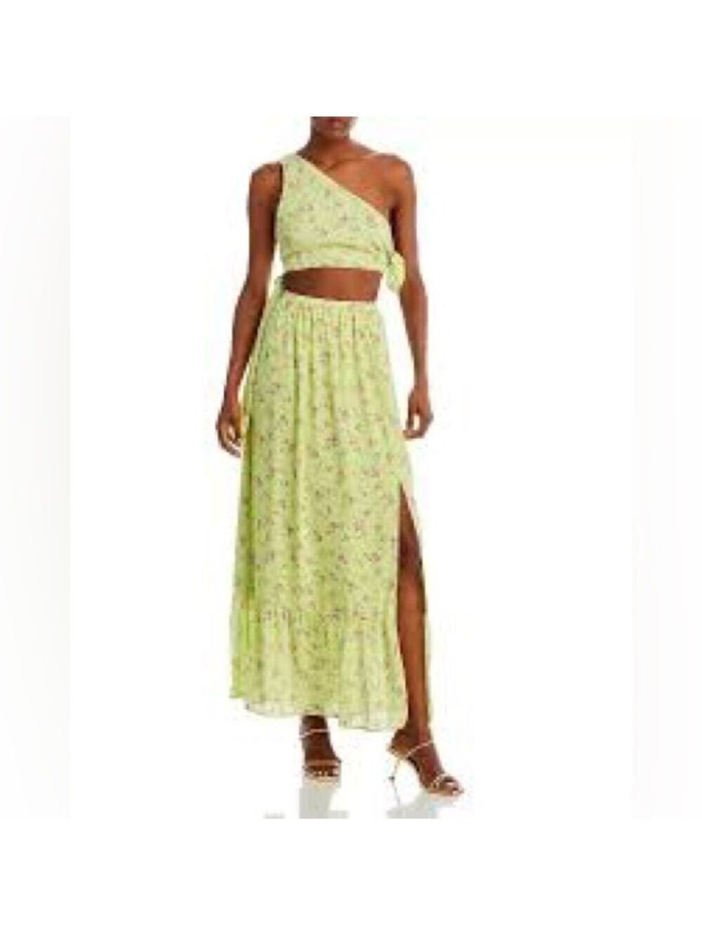 WAYF Floral Yellow Maxi Dress Sz Small